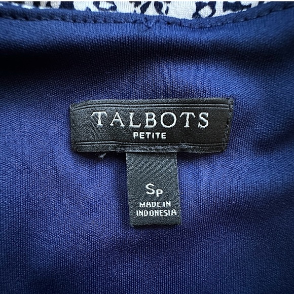 TALBOT’S | NWOT V-NECK TWIST BACK JERSEY KNIT JUMPSUIT NAVY & WHITE | SM PETITE - Picture 15 of 15
